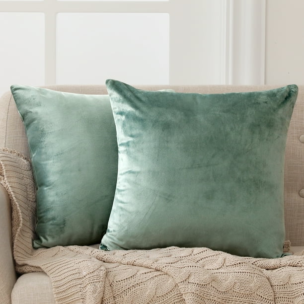 Light green velvet pillow best sale