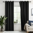 thumbnail image 1 of Deconovo Total Blackout Curtains for Living Room, Thermal Insulated, 2 Panels, 52"x84", Black, 1 of 9