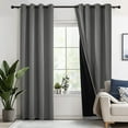 thumbnail image 1 of Deconovo Total Blackout Curtains for Living Room, Thermal Insulated, 2 Panels, 52"x84", Dark Gray, 1 of 9