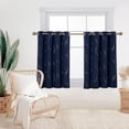 thumbnail image 1 of Deconovo Blackout Curtains Wave Foil Print Pattern, Navy Blue, 52W x 45L Inch, Thermal Insulated, Energy Saving Drapes for Bedroom, 2 Panels, 1 of 5