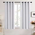 thumbnail image 1 of Deconovo Grommet Blackout Curtains, Foil Wave Printed for Bedroom, 52"x45", 2 Panels, Grayish White, 1 of 7