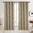 thumbnail image 1 of Deconovo Grommet Wave Print Blackout Curtains Khaki, 52x 72 inch, 2 Panels, Thermal Insulated for Living Room, 1 of 7
