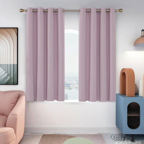 Deconovo Grommet Blackout Curtains Set of 2 - Thermal Insulated Energy Efficient Window Curtains for Nursery Room (52x54 inch, Lavender Pink, 2 Panels)