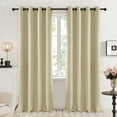 thumbnail image 1 of Deconovo Grommet Blackout Curtains Set of 2, Solid Thermal Insulated, 52"x84", Beige, 1 of 7