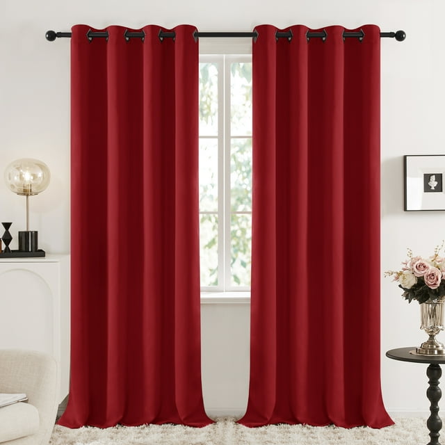 Deconovo Grommet Blackout Curtains Set of 2, Solid Thermal Insulated ...