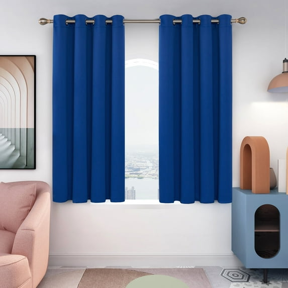 Deconovo Grommet Blackout Curtains Set of 2 - Thermal Insulated Energy Efficient Window Curtains for Nursery Room (52x54 inch, Royal Blue, 2 Panels)