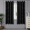 thumbnail image 1 of Deconovo Grommet Blackout Curtains Silver Foil Wave Print Thermal Insulated Curtain for Kids Room 52W x 72L inches, Black, 2 Panels, 1 of 6