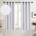 thumbnail image 1 of Deconovo Grommet Wave Print Blackout Curtains for Bedroom, 2 Panels, 52"x63", Grayish White, Thermal Insulated, 1 of 8