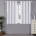 thumbnail image 1 of Deconovo Grommet Blackout Foil Wave Printed Room Darkening Curtains for Nursery 52W x 45L inch, 2 Panels, White, 1 of 6