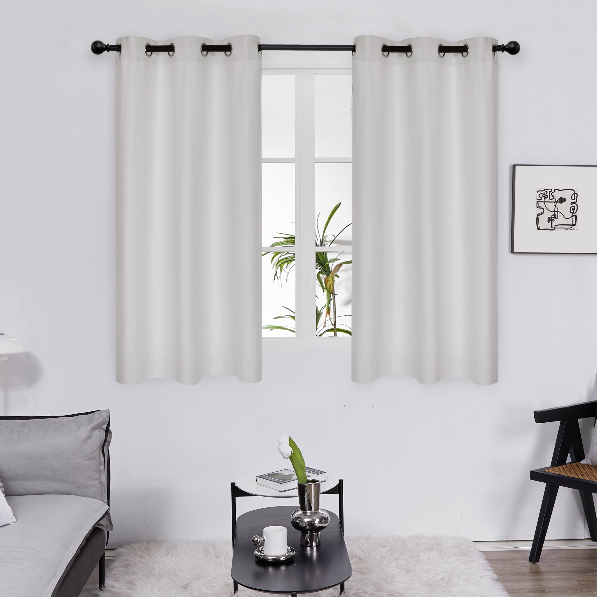 Deconovo Grommet Curtain Panel Thermal Insulated Curtains for Kitchen