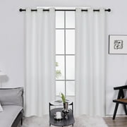 Deconovo Grommet Room Darkening Thermal Insulated Curtains Panels for Bedroom, 38 x 84 inch, Pure White, 2 Panels