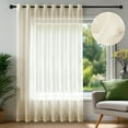 thumbnail image 1 of Deconovo Grommet Sheer Curtains, Tulle Voile Drape Panels for Patio, Set of 1, 100W x 84L Inch, Beige, 1 of 11