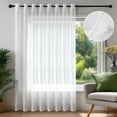 thumbnail image 1 of Deconovo Grommet Sheer Curtains, Tulle Voile Drape Panels for Patio, Set of 1, 100W x 95L Inch, White, 1 of 11