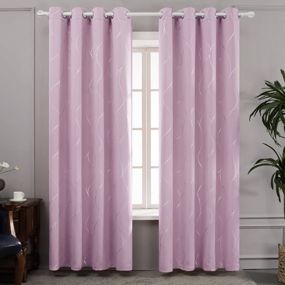 Deconovo Blackout Curtains, Energy Saving, Light Pink, 52W x 45L Inch, Thermal Insulated Noise Reducing Drapes for Bedroom Living Room, Set of 2