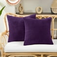 thumbnail image 1 of Deconovo Fluffy Striped Throw Pillow Covers, 18x18 inch with Corn Pattern, Corduroy Cushion Covers for Sofa Couch, 20x20 in, Violet, Set of 2, 1 of 12