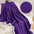 thumbnail image 1 of Deconovo Halloween Throws Sherpa Plush Blanket, 60x80 inch Purple, Machine Washable, Solid & Traditional, 1 of 7