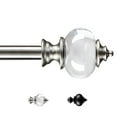 thumbnail image 1 of Deconovo Decorative Curtain Rod with Clear Acrylic Finial, Silver, 48-84 Inch, Stainless Steel Adjustable Window Treatment Rod, 1 of 9
