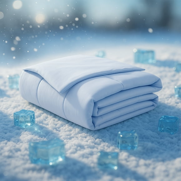 Deconovo Soft Cooling Comforter for Hot Sleepers, Double-Sided Breathable Summer Blanket, Lightweight King Size 90"x108", Blue