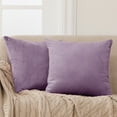 thumbnail image 1 of Deconovo Large Sofa Pillow Covers 24x24 Set Square Velvet Decorative Throw Pillow Covers for Beds, Sofa, 24"x 24", Lilac, 2 Pack, 1 of 8
