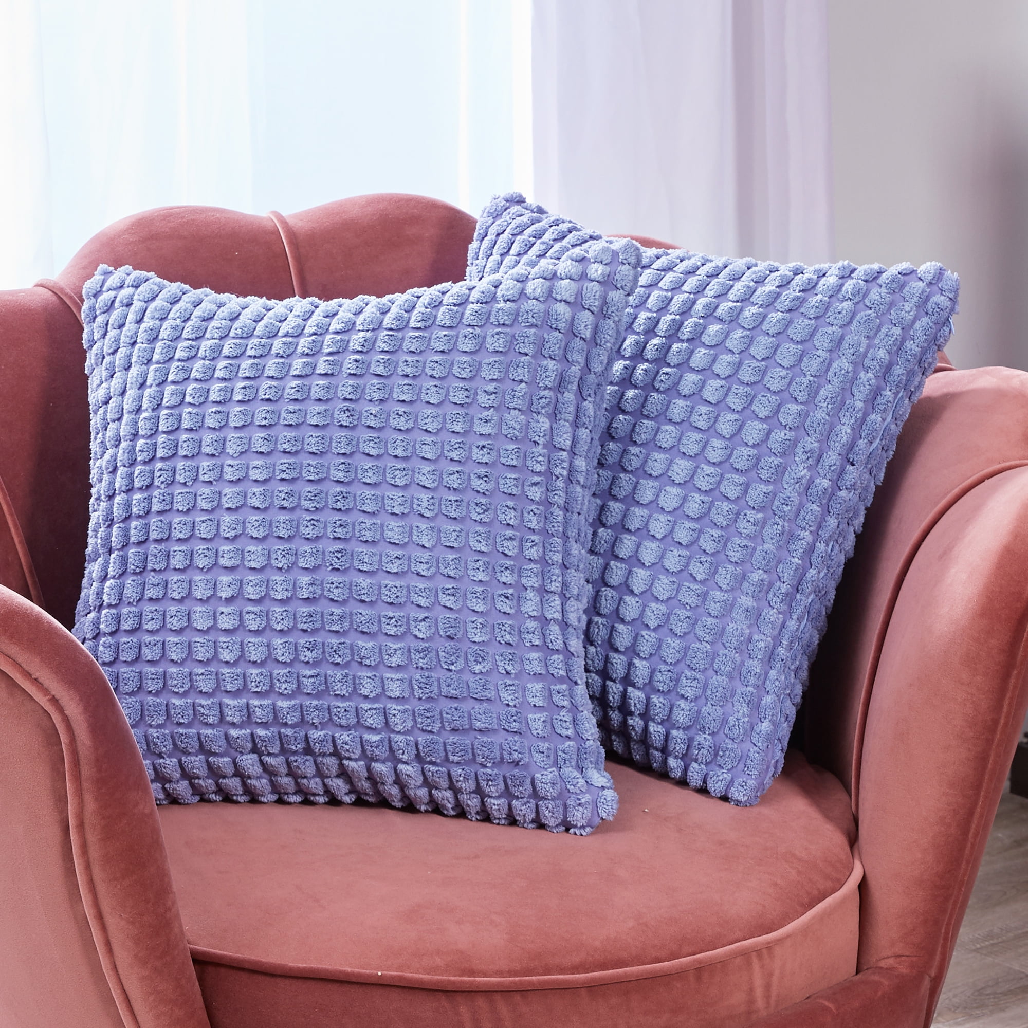 Deconovo Lavender Pillow Covers Solid Cushion Cover for Couch