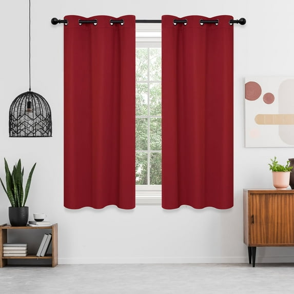 Deconovo Light Blocking Curtain Panels Thermal Insulated Grommet Blackout Window Curtains for Christmas Red 42x54 inch 2 Panels