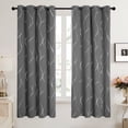 thumbnail image 1 of Deconovo Light Gray Grommet Blackout Curtains for Bedroom, 52"x72", 2 Panels, Silver Foil Wave Print, 1 of 7