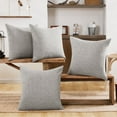 thumbnail image 1 of Deconovo Decorative Throw Pillow Covers, Faux Linen Square Cushion, Light Gray, 16x16 Inch, Covers Pack of 4 for Couch Sofa Living Room, 1 of 8