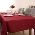 thumbnail image 1 of Deconovo Linen Look Tablecloth Wrinkle Resistant Water Resistant Restaurant Table Cloth for Party 54x120 inch Red, 1 of 6