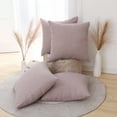 thumbnail image 1 of Deconovo Linen Throw Pillow Covers Square Solid Burlap Cushion Covers for Bed Couch Sofa Bench 16 x 16 inch Light Salmon Set of 4, 1 of 8