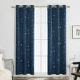 thumbnail image 1 of Deconovo Long Blackout Curtains, Constellation Pattern Foil Printed Curtains, Grommet Light Blocking Window Drapes for Bedroom, (42 x 95 Inch, 2 Panels, Navy Blue), 1 of 7