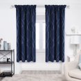 thumbnail image 1 of Deconovo Navy Blue 42 x 72 inch Blackout Curtains Wave Line Foil Printed Drapes for Bedoom, 2 Panels, 1 of 8