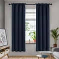 thumbnail image 1 of Deconovo Navy Blue Blackout Curtains for Living Room Pack of 2, Rod Pocket Window Curtain Panels 42W x 72L inch, 1 of 10