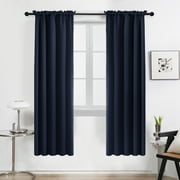 Deconovo Blackout Curtains 2 Panels 84 inch Long Rod Pocket Thermal Curtains for Hotel/Office, Set of 2, 42W x 84L inch Navy Blue
