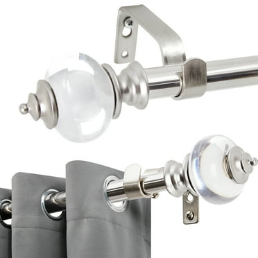 Deconovo Nickel Curtain Rods for Windows 48" - 84", 3/4 inch Diameter, Adjustable Curtain Rod