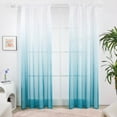 thumbnail image 1 of Deconovo Ombre Linen Sheer Curtains 2 Panels Rod Pocket Gradient Voile Curtains 52 x 90 inch Blue, 1 of 5
