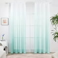 thumbnail image 1 of Deconovo Ombre Linen Sheer Curtains Rod Pocket Voile Drapes for Living Room Bedroom, 2 Panels, 52 x 108 inch Light Blue, 1 of 5