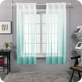 thumbnail image 1 of Deconovo Rod Pocket Ombre Voile Curtains for Living Room, Light Blue, 52W x 72L Inch, Semi Sheer Window Panels, Set of 2, 1 of 6