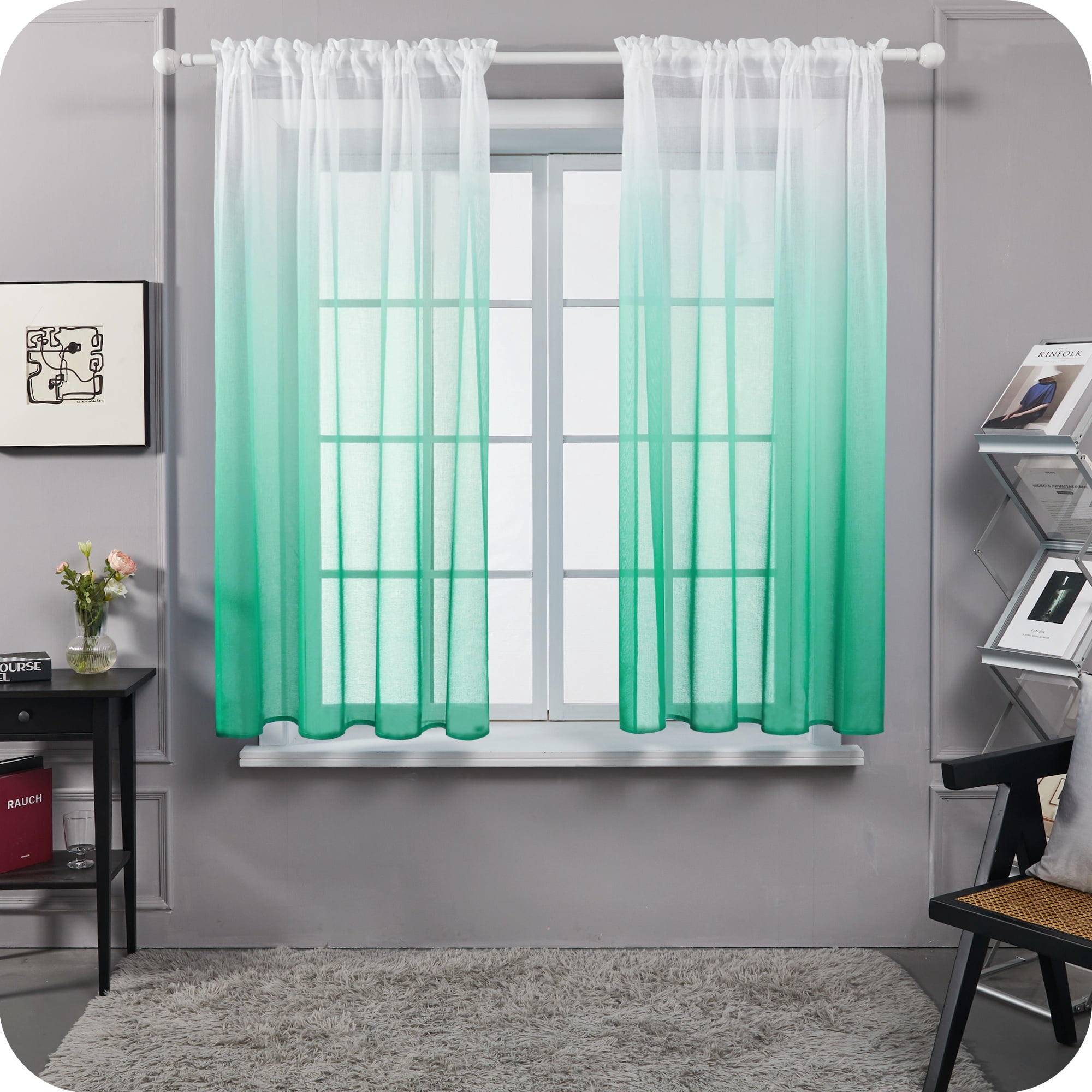 Set Of 2 Floral Blackout Curtains - Thermal Insulating, Room Darkening Window Panels For Bedroom