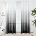thumbnail image 1 of Deconovo Ombre Sheer Curtains 2 Panels Rod Pocket Gradient Voile Linen Curtains 52 x 90 inch Black, 1 of 5
