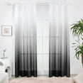thumbnail image 1 of Deconovo Ombre Sheer Curtains (52x72 inch, 2 Panels) Rod Pocket Gradient Linen Sheer Voile Curtains Black, 1 of 5