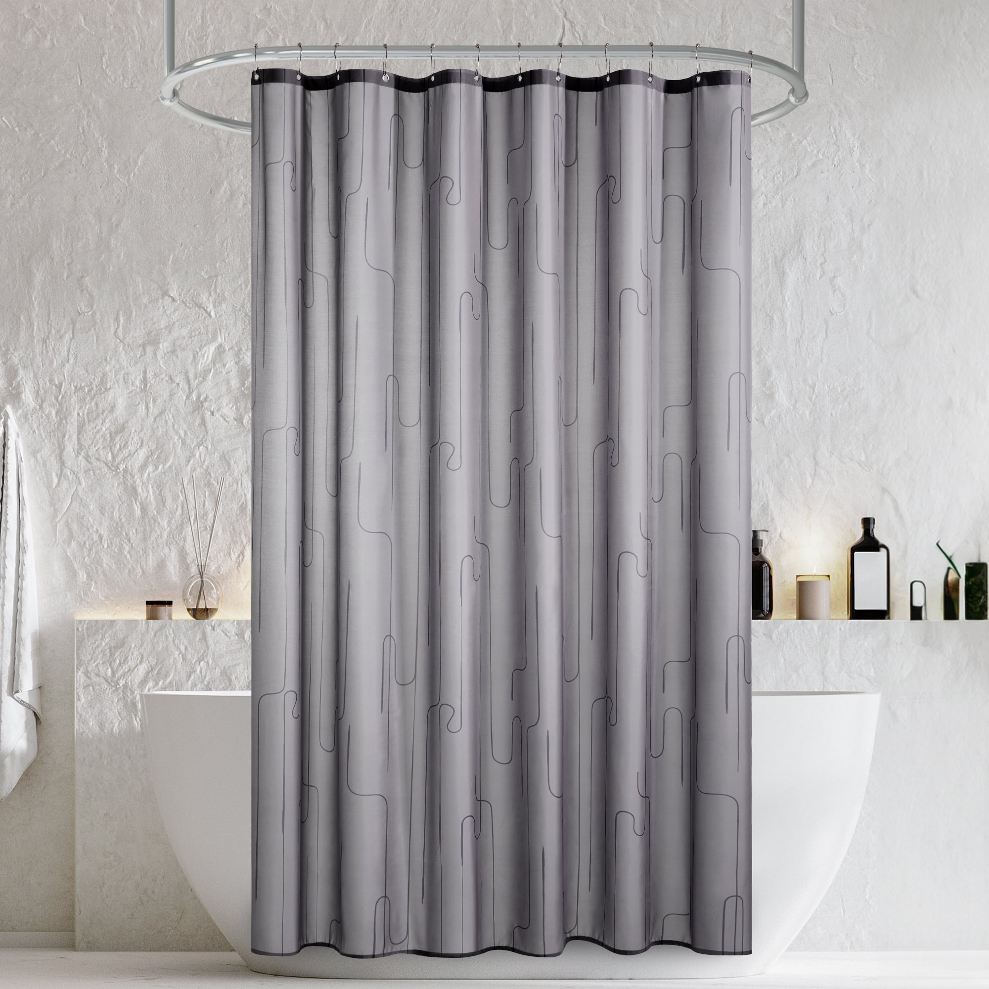 Deconovo Original Design Solid Water Resistant Fabric Shower Curtain