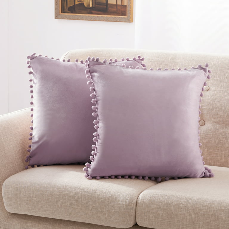 Deconovo Large Sofa Pillow Covers 24x24 Set Square Velvet