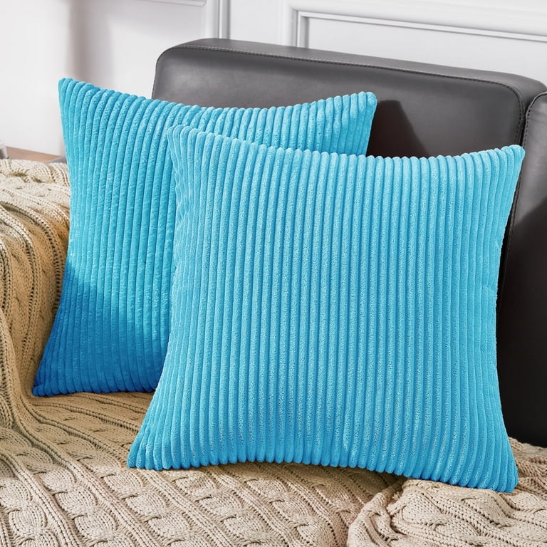 Deconovo Pack of Corduroy Throw Pillow Covers 22 x 22 inch Solid