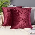 thumbnail image 1 of Deconovo Pack of 2 Crushed Velvet Pillow Covers Christmas Decorations Wine Red Throw Cushion Covers for Car 26 x 26 inch, 1 of 7