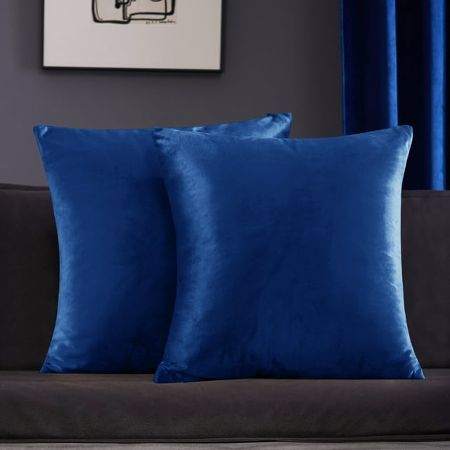 Deconovo Pack of 2 Velvet Pillow Covers Decorative Square Pillowcase