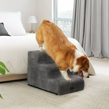 Deconovo Pet Stairs - Non-Slip & Waterproof Dog and Cat Stairs, 3-Step Options for Beds & Sofas