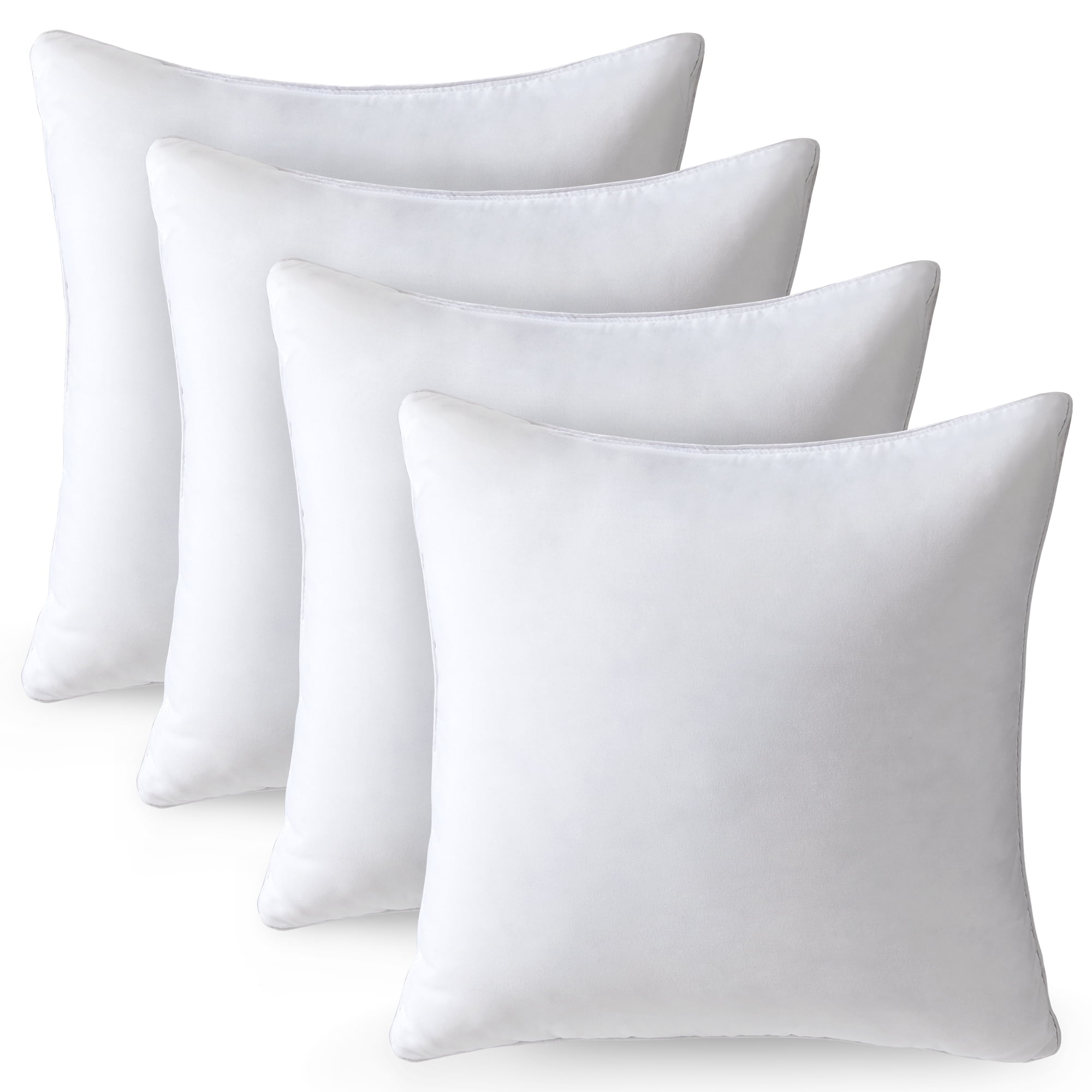 Soft Throw Pillow Inserts, Alternative Sham Stuffers for Couch Decor, 18 x  18, Set of 4
