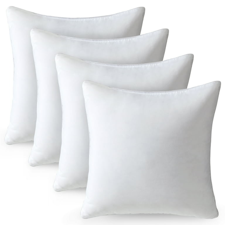 Deconovo Pillow Inserts Square 18x18 inch Decorative Pillow Covers 4 Pcs  for Bed, Couch 
