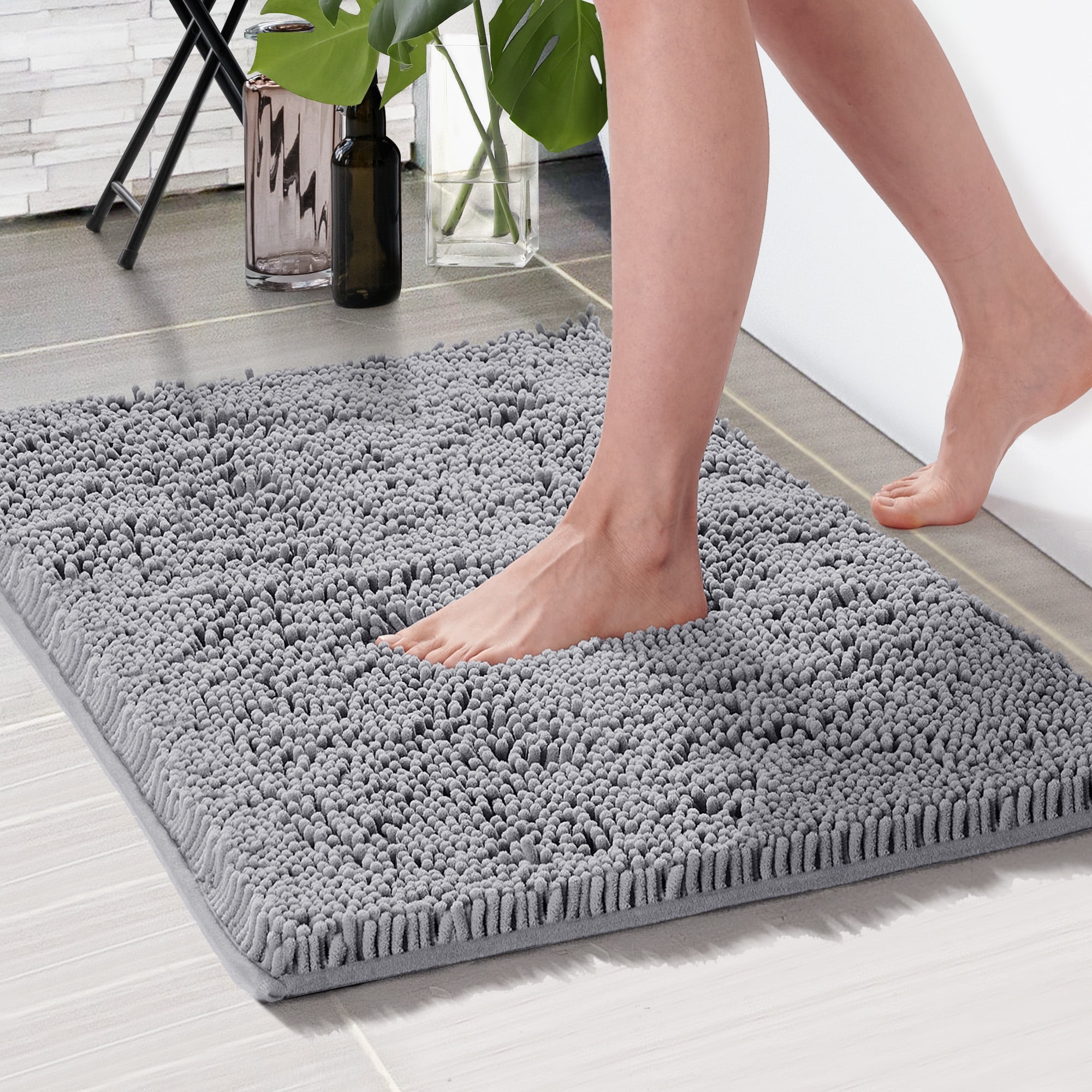 Zavin Non-Slip Absorbent Shaggy Bath Rug Ebern Designs Color: White, Size: 20 x 30