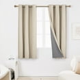 thumbnail image 1 of Deconovo Thermal Insulated Linen Curtains 63 inches Long, Solid Grommet 100% Blackout Curtain with Coating (Flaxen, 42" x 63", 2 Panels), 1 of 9